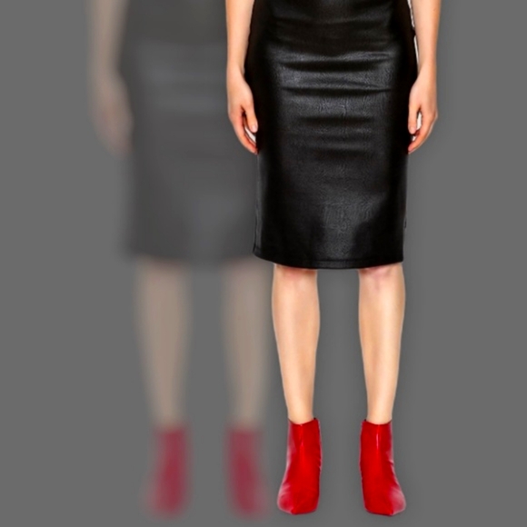 🛑BOGO 🆕Classic Vegan Leather Midi Skirt - Picture 8 of 12